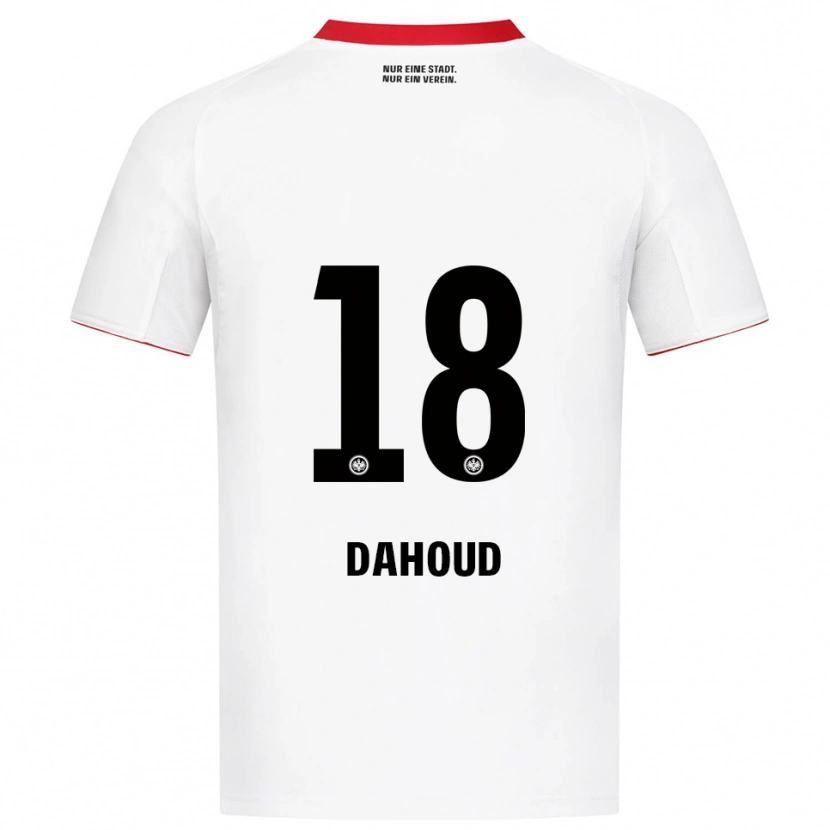 Danxen Børn Mahmoud Dahoud #18 Hvid Rød Udebane Spillertrøjer 2025/26 Trøje T-Shirt