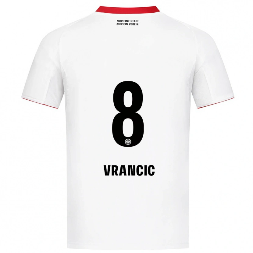 Danxen Børn Mario Vrancic #8 Hvid Rød Udebane Spillertrøjer 2025/26 Trøje T-Shirt