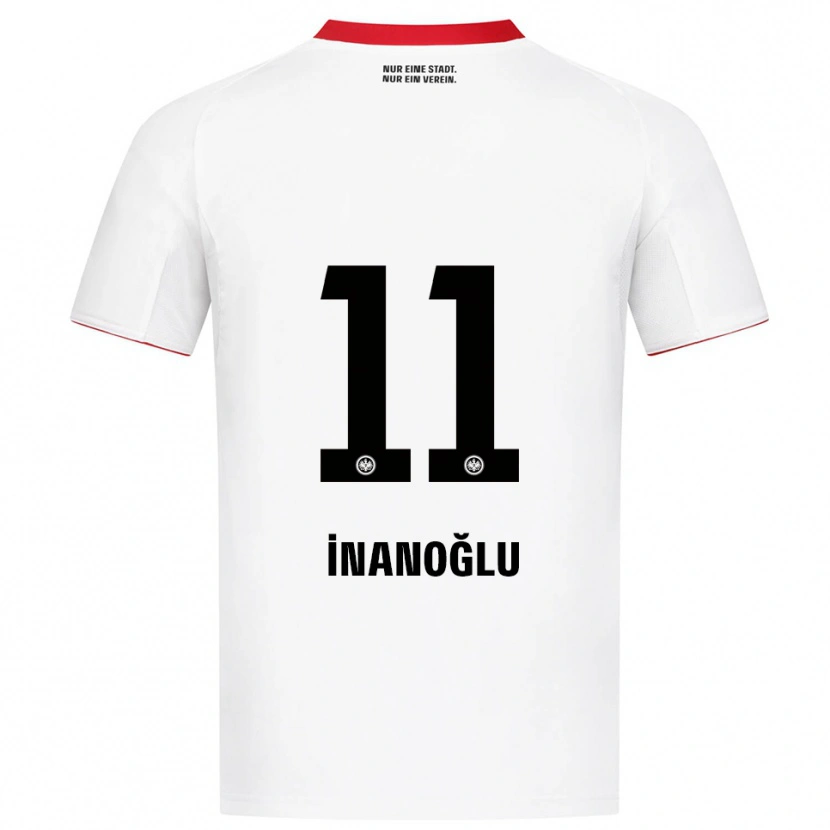 Danxen Børn Kaan İnanoğlu #11 Hvid Rød Udebane Spillertrøjer 2025/26 Trøje T-Shirt