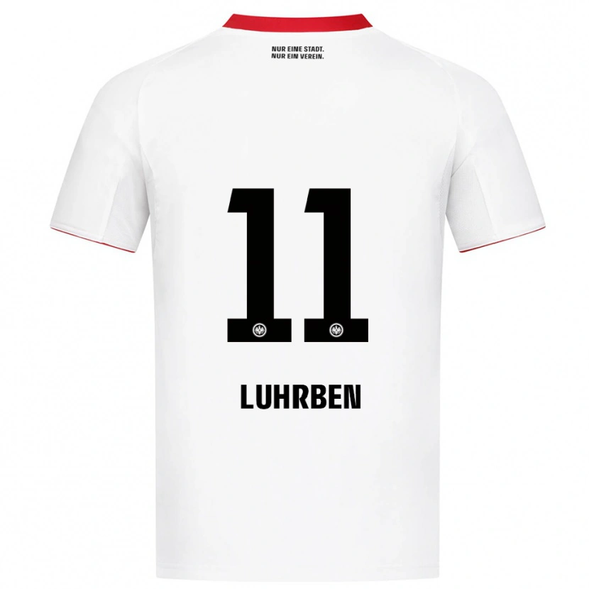 Danxen Børn Nina Lührßen #11 Hvid Rød Udebane Spillertrøjer 2025/26 Trøje T-Shirt