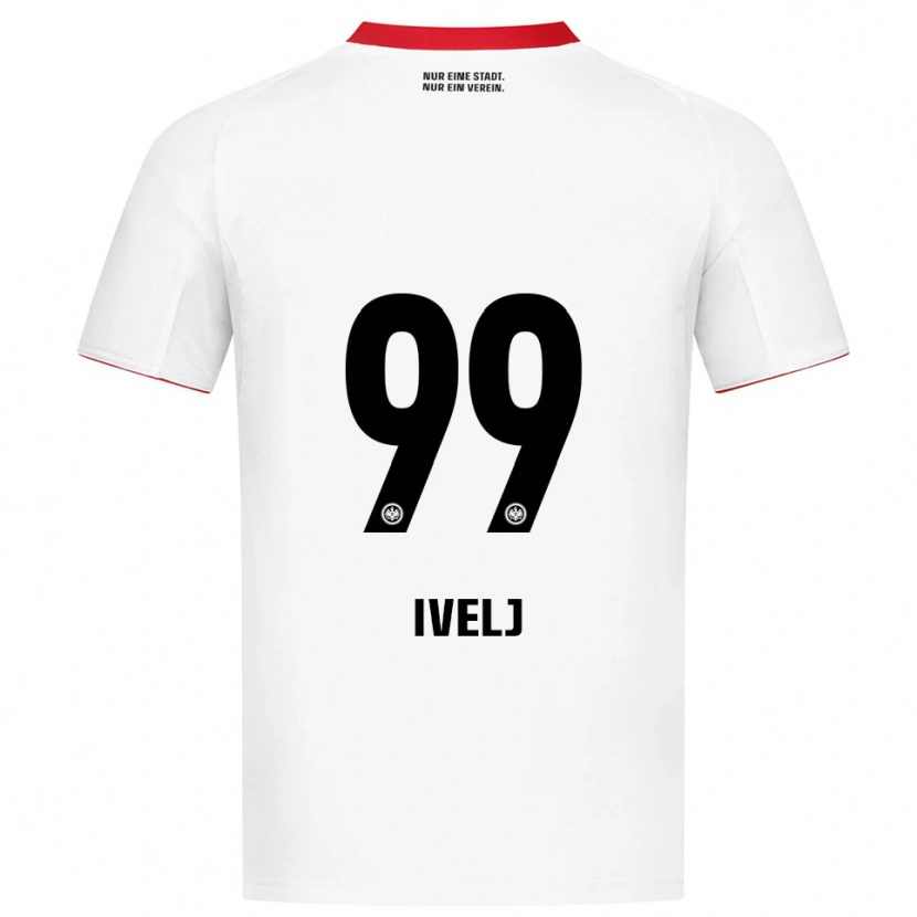Danxen Børn Noemi Ivelj #99 Hvid Rød Udebane Spillertrøjer 2025/26 Trøje T-Shirt
