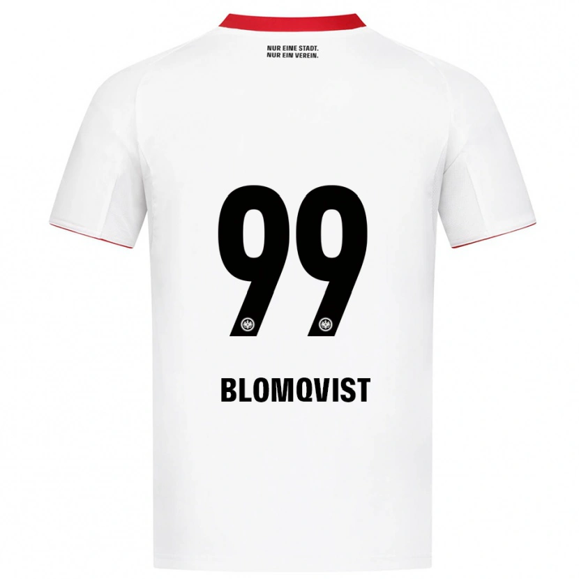 Danxen Børn Rebecka Blomqvist #99 Hvid Rød Udebane Spillertrøjer 2025/26 Trøje T-Shirt