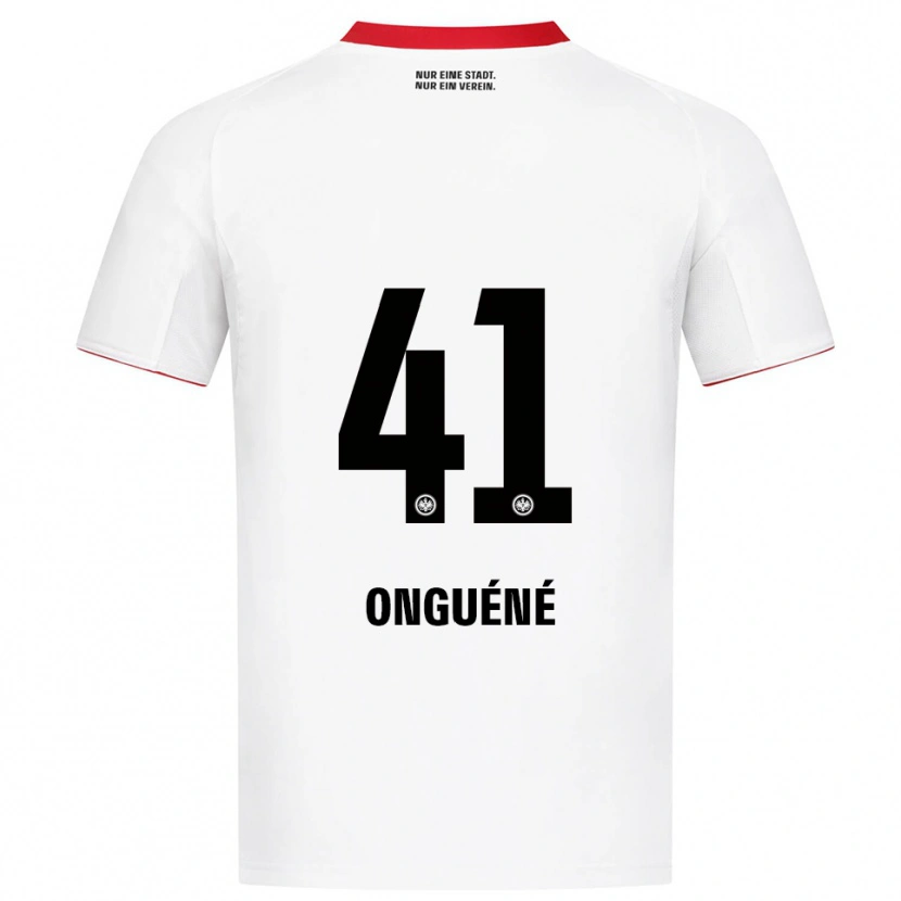 Danxen Børn Jérôme Onguéné #41 Hvid Rød Udebane Spillertrøjer 2025/26 Trøje T-Shirt