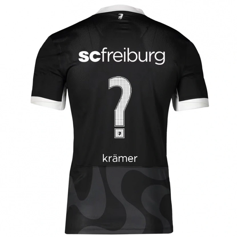 Danxen Børn Jannis Krämer #0 Sort Hvid Udebane Spillertrøjer 2025/26 Trøje T-Shirt
