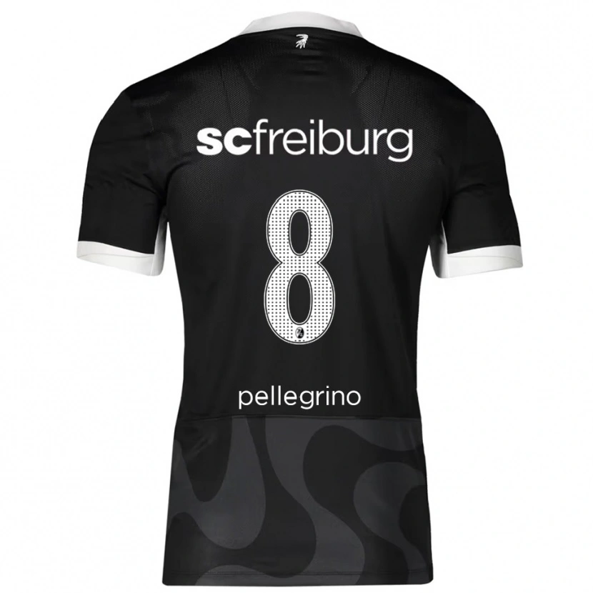 Danxen Børn Gabriel Pellegrino #8 Sort Hvid Udebane Spillertrøjer 2025/26 Trøje T-Shirt
