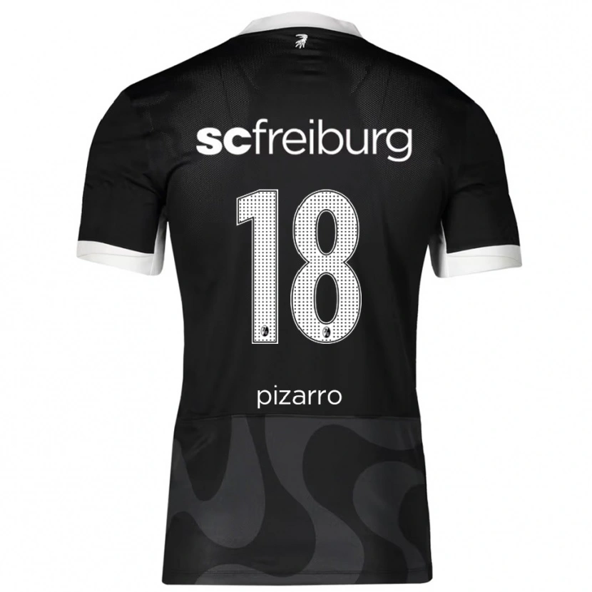 Danxen Børn Théodore Pizarro #18 Sort Hvid Udebane Spillertrøjer 2025/26 Trøje T-Shirt