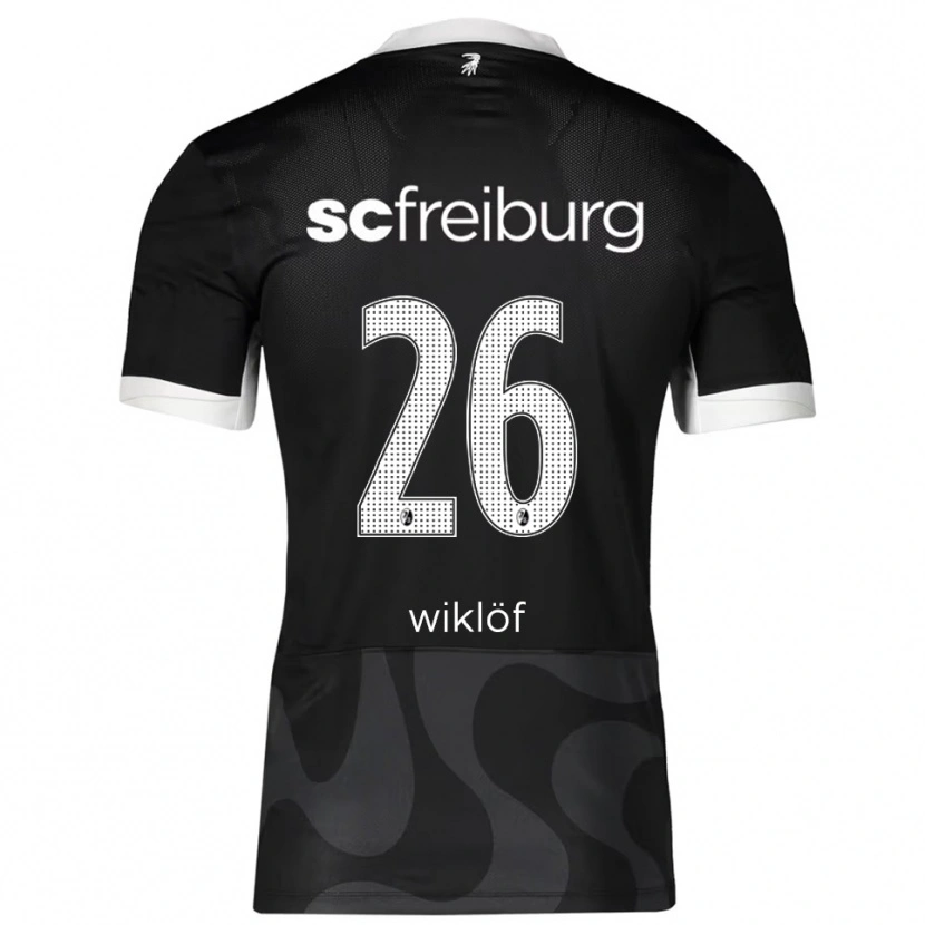 Danxen Børn Oscar Wiklöf #26 Sort Hvid Udebane Spillertrøjer 2025/26 Trøje T-Shirt