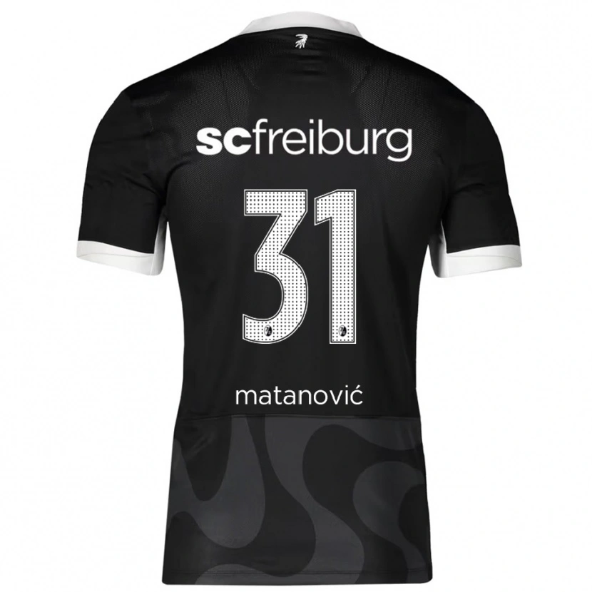 Danxen Børn Igor Matanovic #31 Sort Hvid Udebane Spillertrøjer 2025/26 Trøje T-Shirt
