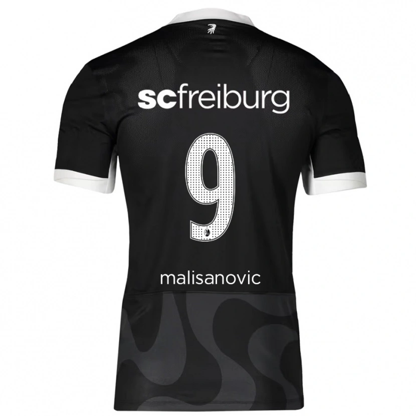 Danxen Børn Darko Malisanovic #9 Sort Hvid Udebane Spillertrøjer 2025/26 Trøje T-Shirt
