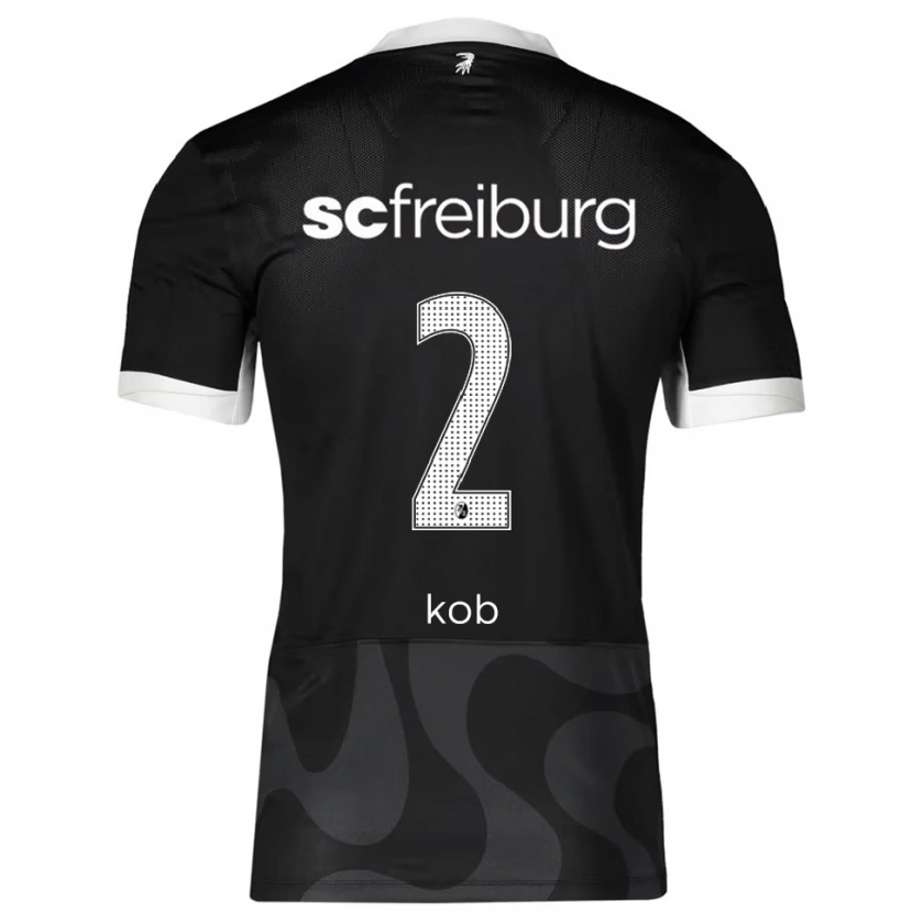 Danxen Børn Leon Koß #2 Sort Hvid Udebane Spillertrøjer 2025/26 Trøje T-Shirt