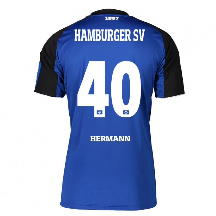 Danxen Børn Hannes Hermann #40 Blå Sort Udebane Spillertrøjer 2025/26 Trøje T-Shirt