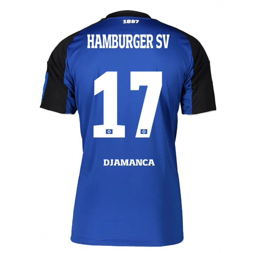 Danxen Børn Ismaila Djamanca #17 Blå Sort Udebane Spillertrøjer 2025/26 Trøje T-Shirt