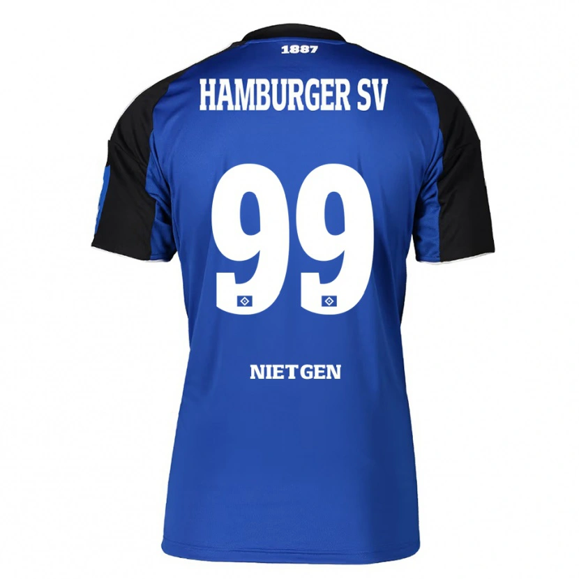Danxen Børn Marvin Nietgen #99 Blå Sort Udebane Spillertrøjer 2025/26 Trøje T-Shirt