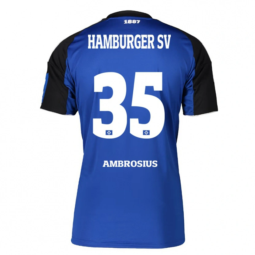 Danxen Børn Stephan Ambrosius #35 Blå Sort Udebane Spillertrøjer 2025/26 Trøje T-Shirt