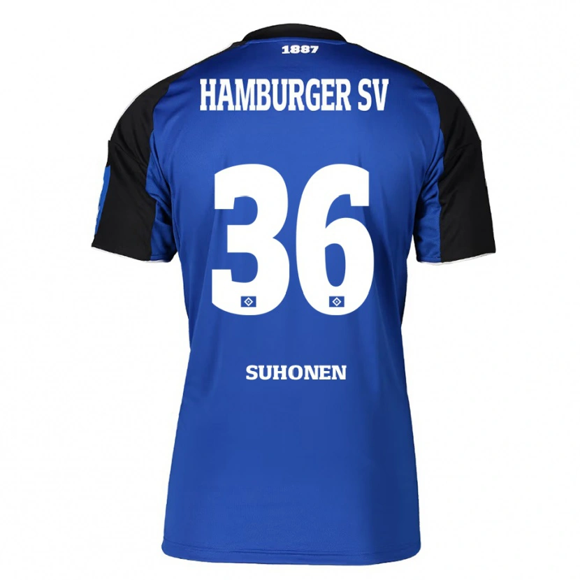 Danxen Børn Anssi Suhonen #36 Blå Sort Udebane Spillertrøjer 2025/26 Trøje T-Shirt