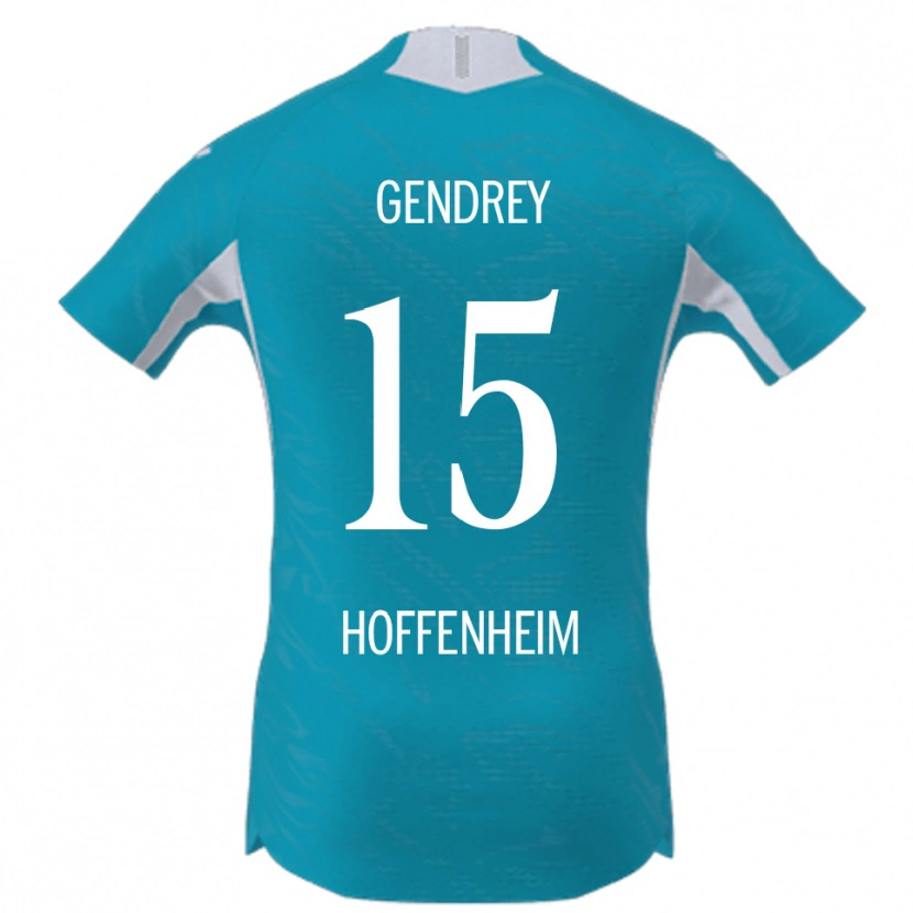 Danxen Børn Valentin Gendrey #15 Lyseblå Udebane Spillertrøjer 2025/26 Trøje T-Shirt