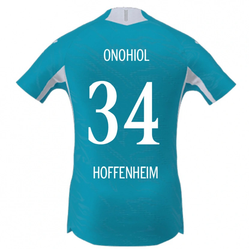 Danxen Børn Yannick Onohiol #34 Lyseblå Udebane Spillertrøjer 2025/26 Trøje T-Shirt