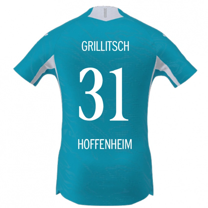 Danxen Børn Florian Grillitsch #31 Lyseblå Udebane Spillertrøjer 2025/26 Trøje T-Shirt