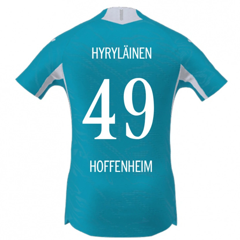 Danxen Børn Luka Hyryläinen #49 Lyseblå Udebane Spillertrøjer 2025/26 Trøje T-Shirt