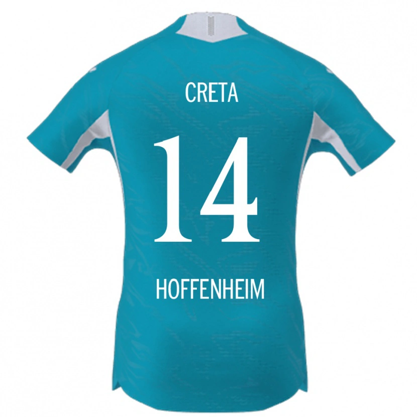 Danxen Børn David Creța #14 Lyseblå Udebane Spillertrøjer 2025/26 Trøje T-Shirt