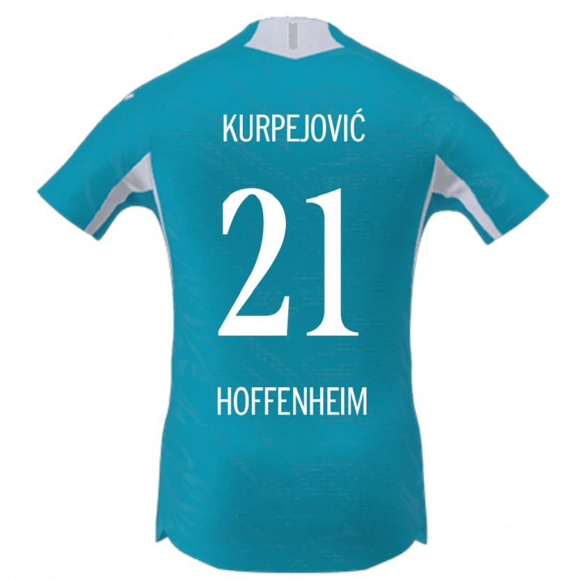 Danxen Børn Albin Kurpejović #21 Lyseblå Udebane Spillertrøjer 2025/26 Trøje T-Shirt