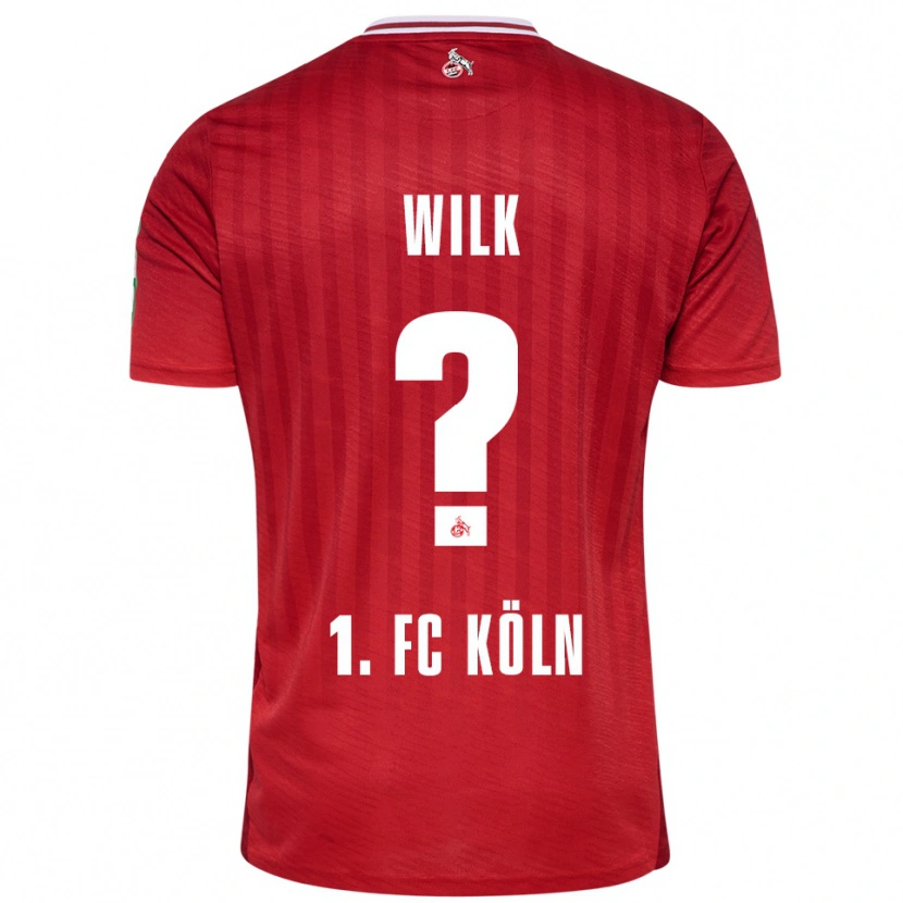 Danxen Børn Emil Wilk #0 Rød Hvid Udebane Spillertrøjer 2025/26 Trøje T-Shirt