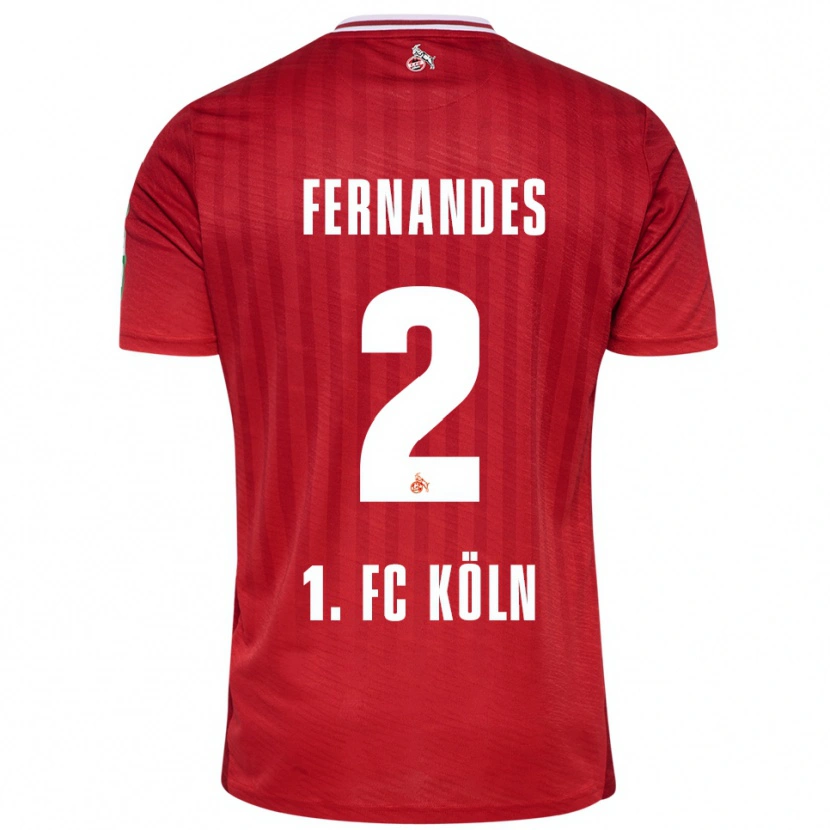 Danxen Børn Tyron Fernandes #2 Rød Hvid Udebane Spillertrøjer 2025/26 Trøje T-Shirt