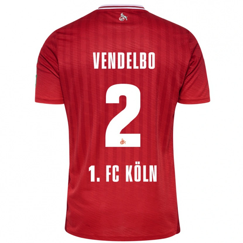 Danxen Børn Sofie Vendelbo #2 Rød Hvid Udebane Spillertrøjer 2025/26 Trøje T-Shirt