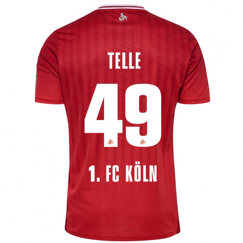 Danxen Børn Neo Telle #49 Rød Hvid Udebane Spillertrøjer 2025/26 Trøje T-Shirt