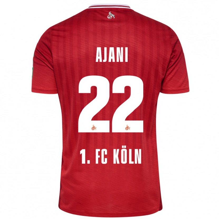Danxen Børn Marvin Ajani #22 Rød Hvid Udebane Spillertrøjer 2025/26 Trøje T-Shirt