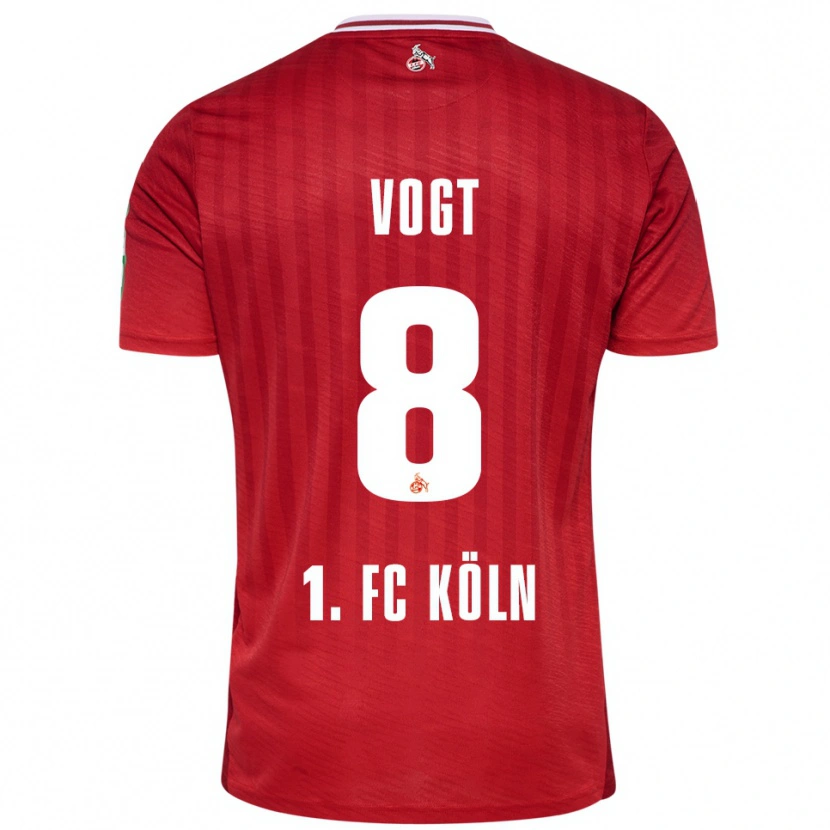 Danxen Børn Laura Vogt #8 Rød Hvid Udebane Spillertrøjer 2025/26 Trøje T-Shirt