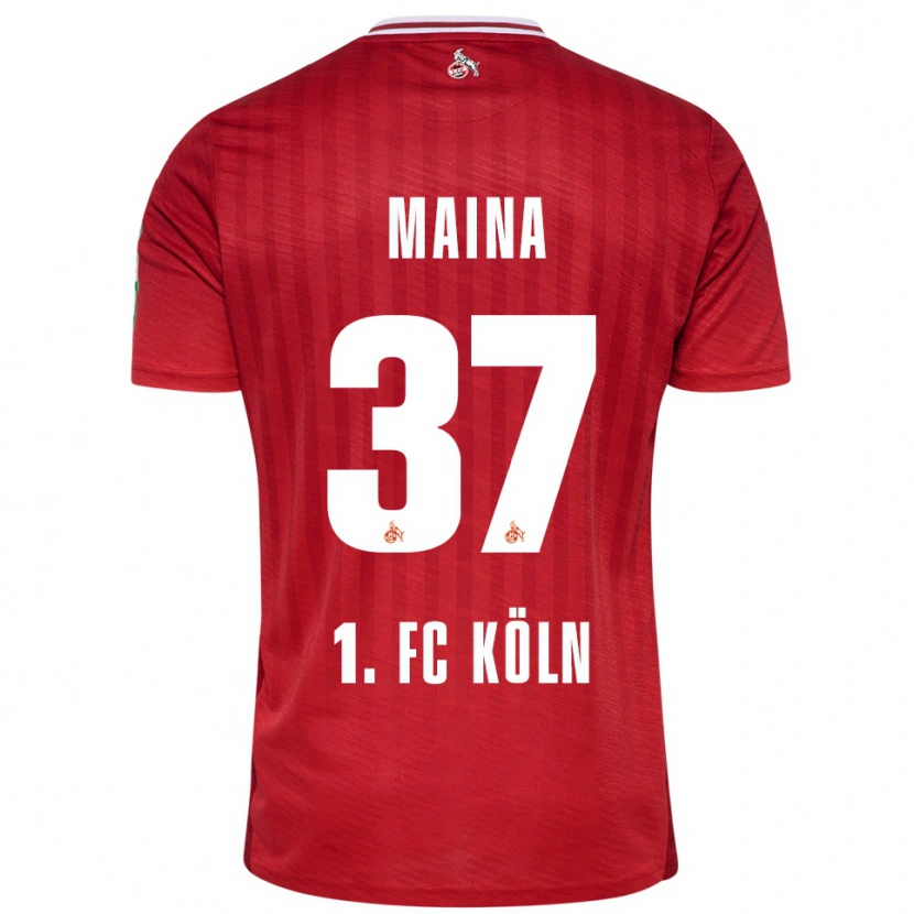 Danxen Børn Linton Maina #37 Rød Hvid Udebane Spillertrøjer 2025/26 Trøje T-Shirt