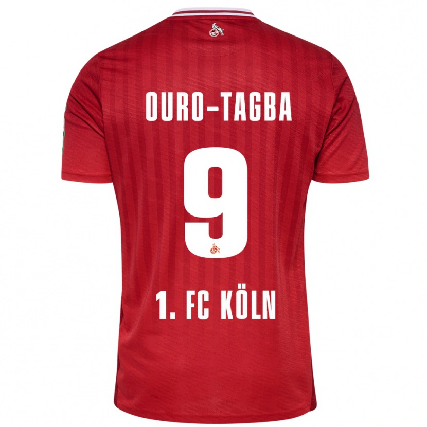 Danxen Børn Mansour Ouro-Tagba #9 Rød Hvid Udebane Spillertrøjer 2025/26 Trøje T-Shirt