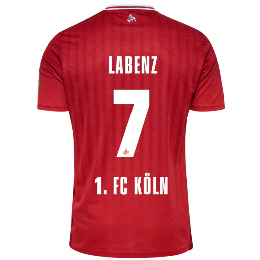 Danxen Børn Luiz Labenz #7 Rød Hvid Udebane Spillertrøjer 2025/26 Trøje T-Shirt