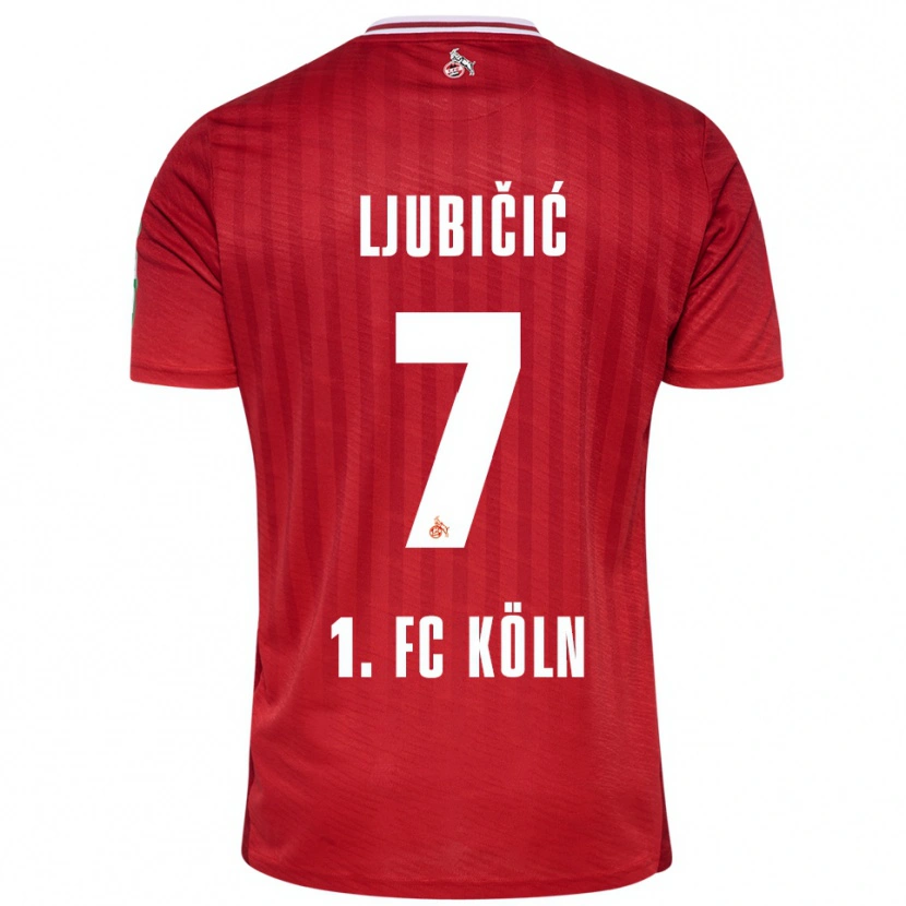 Danxen Børn Dejan Ljubicic #7 Rød Hvid Udebane Spillertrøjer 2025/26 Trøje T-Shirt