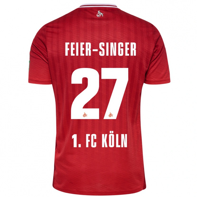 Danxen Børn Laura Feier-Singer #27 Rød Hvid Udebane Spillertrøjer 2025/26 Trøje T-Shirt