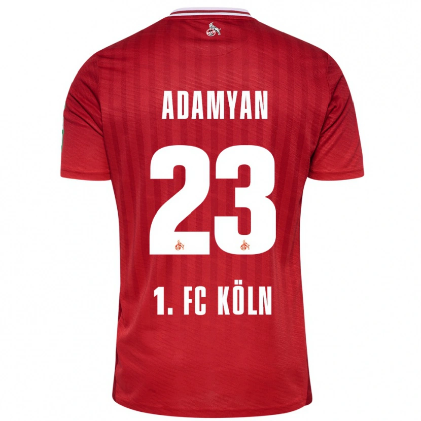 Danxen Børn Sargis Adamyan #23 Rød Hvid Udebane Spillertrøjer 2025/26 Trøje T-Shirt
