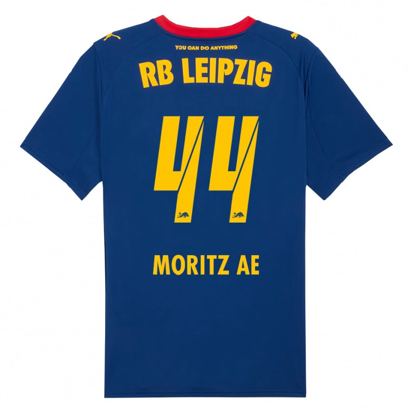 Danxen Børn Moritz Aé #44 Navy Rød Udebane Spillertrøjer 2025/26 Trøje T-Shirt