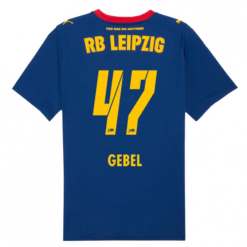 Danxen Børn Viggo Gebel #47 Navy Rød Udebane Spillertrøjer 2025/26 Trøje T-Shirt