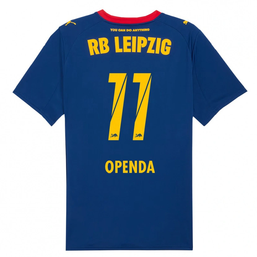 Danxen Børn Loïs Openda #11 Navy Rød Udebane Spillertrøjer 2025/26 Trøje T-Shirt