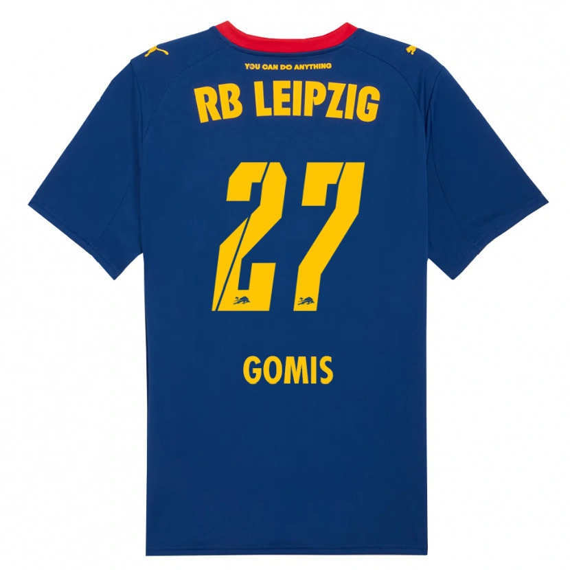 Danxen Børn Tidiam Gomis #27 Navy Rød Udebane Spillertrøjer 2025/26 Trøje T-Shirt