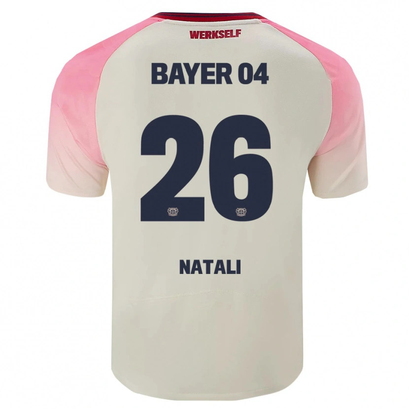 Danxen Børn Andrea Natali #26 Pink Off White Udebane Spillertrøjer 2025/26 Trøje T-Shirt