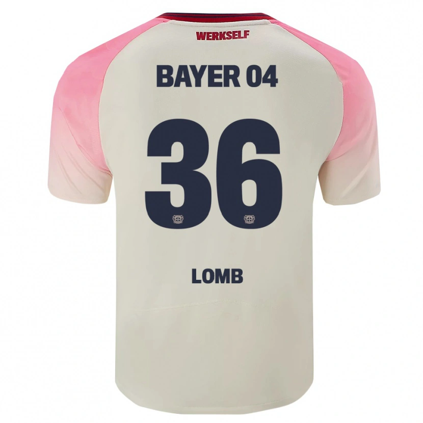 Danxen Børn Niklas Lomb #36 Pink Off White Udebane Spillertrøjer 2025/26 Trøje T-Shirt