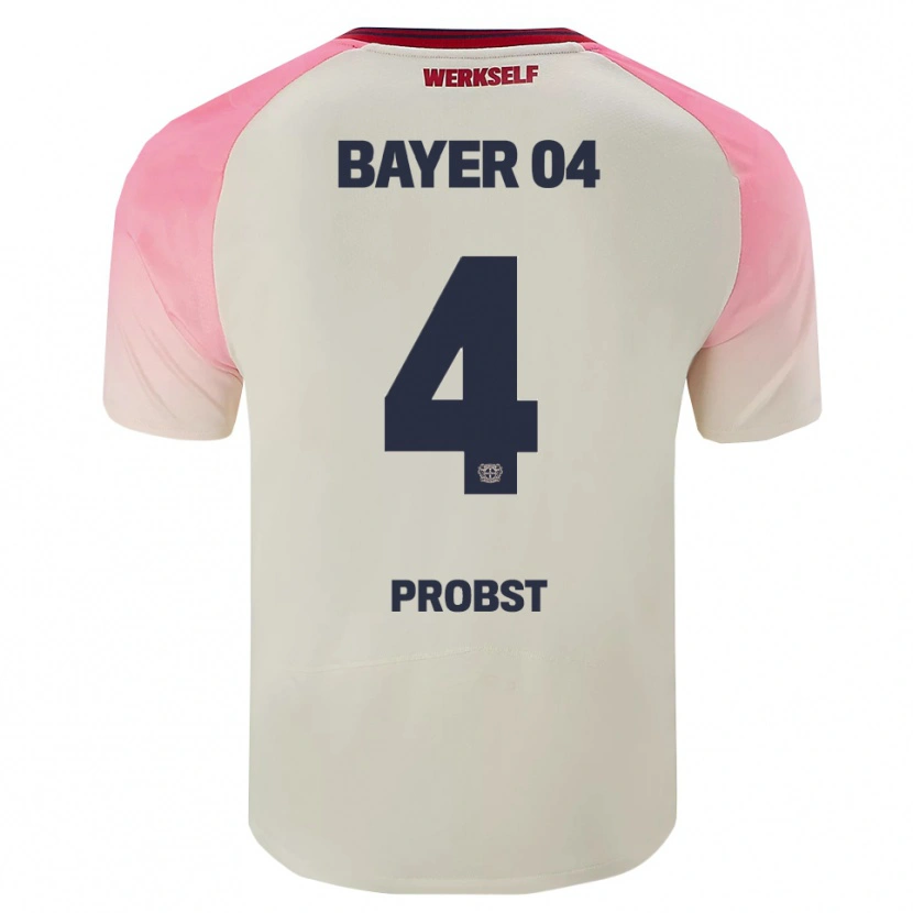 Danxen Børn Noah Probst #4 Pink Off White Udebane Spillertrøjer 2025/26 Trøje T-Shirt