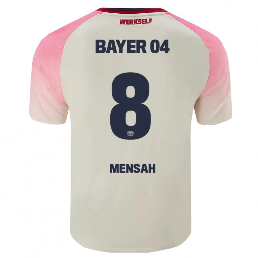 Danxen Børn Naba Mensah #8 Pink Off White Udebane Spillertrøjer 2025/26 Trøje T-Shirt