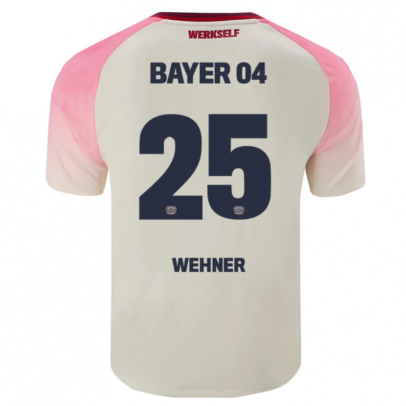 Danxen Børn Luca Wehner #25 Pink Off White Udebane Spillertrøjer 2025/26 Trøje T-Shirt