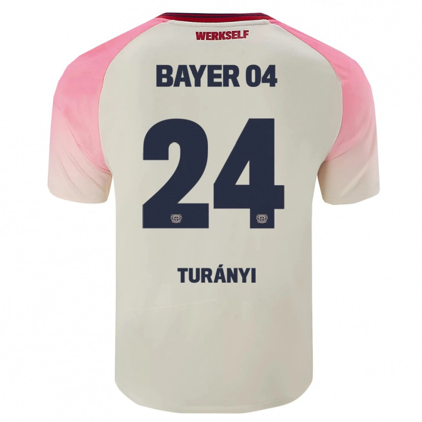 Danxen Børn Lilla Turanyi #24 Pink Off White Udebane Spillertrøjer 2025/26 Trøje T-Shirt