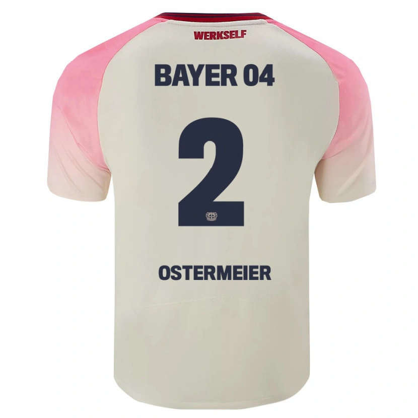 Danxen Børn Selina Ostermeier #2 Pink Off White Udebane Spillertrøjer 2025/26 Trøje T-Shirt