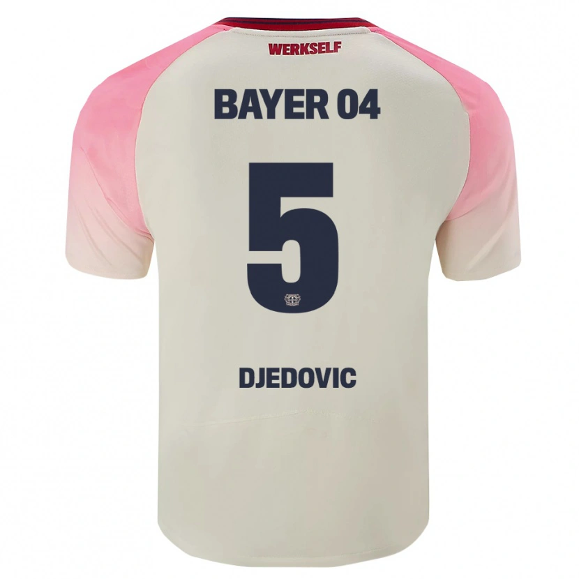 Danxen Børn Melis Djedovic #5 Pink Off White Udebane Spillertrøjer 2025/26 Trøje T-Shirt