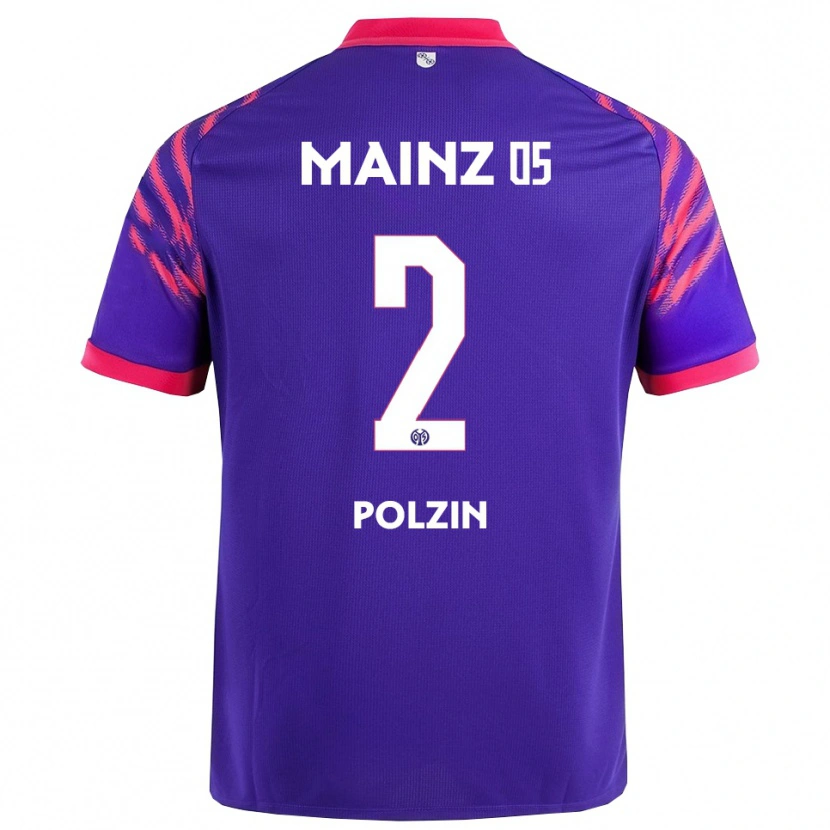 Danxen Børn Maximilian Polzin #2 Navy Pink Udebane Spillertrøjer 2025/26 Trøje T-Shirt